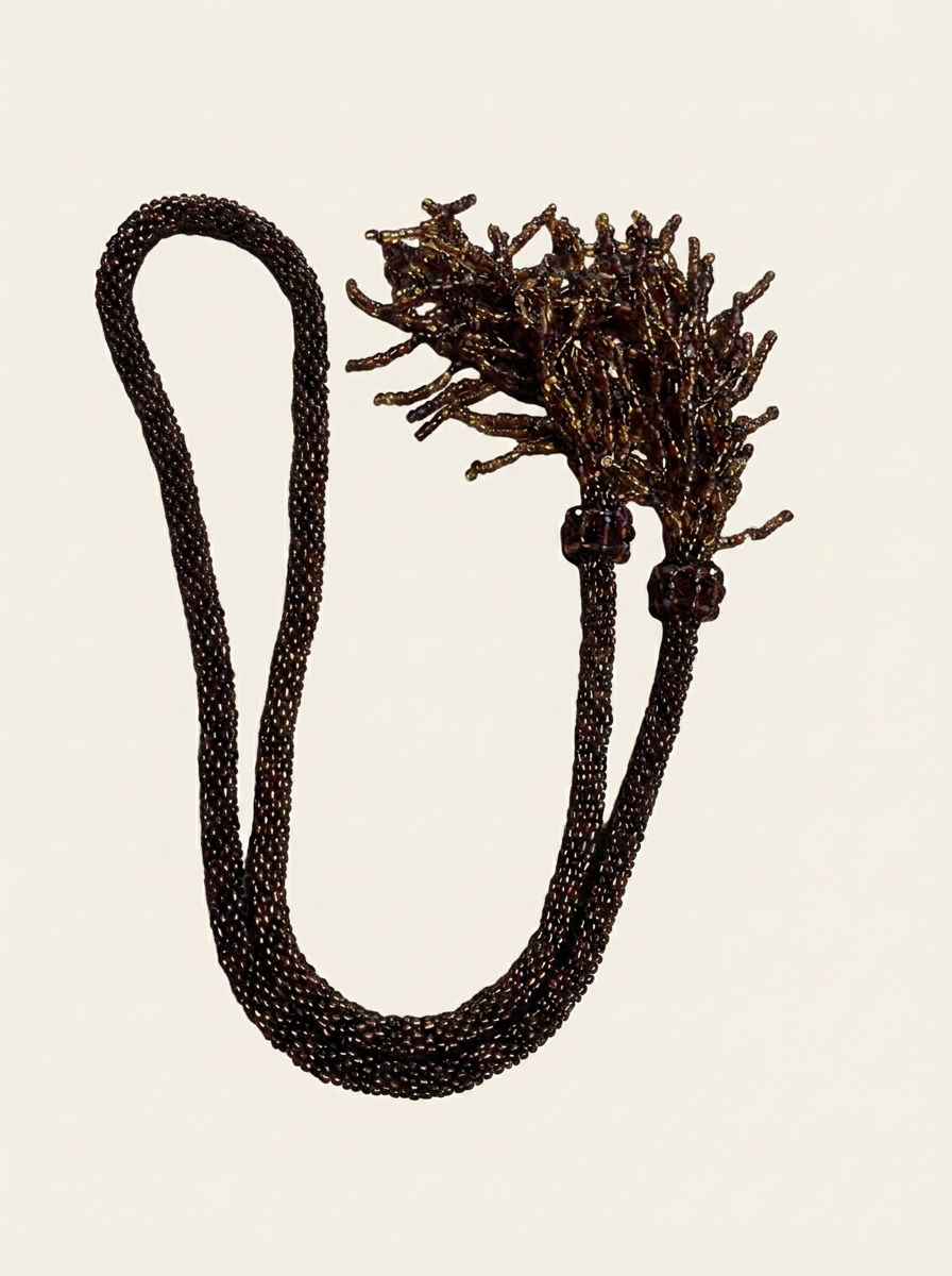 Collier Marron à Pompons