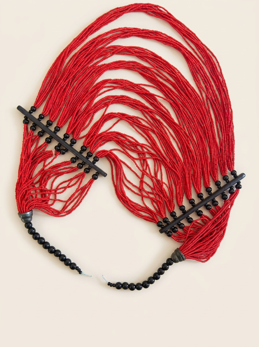 Collier Rouge Multi-Rangs