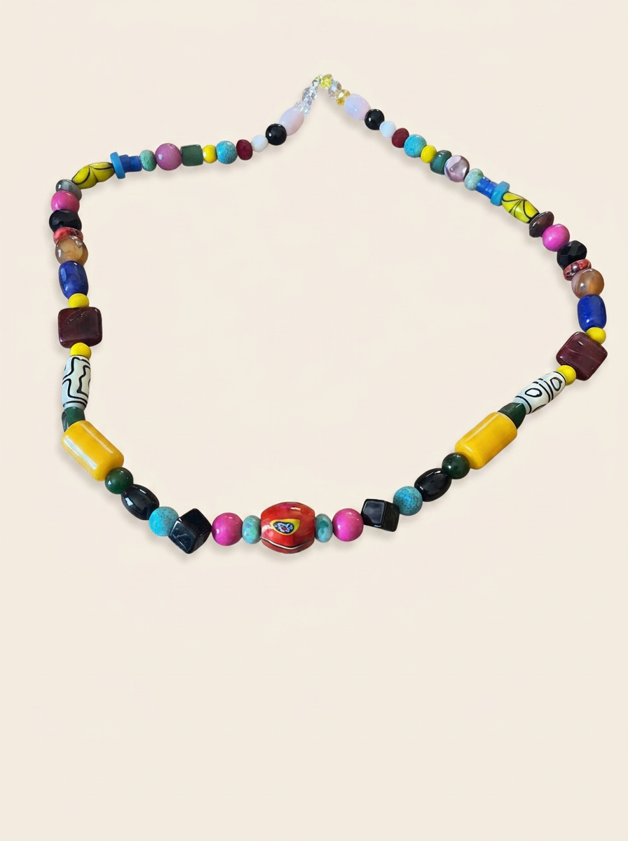 Collier Perles Variées Multicolores