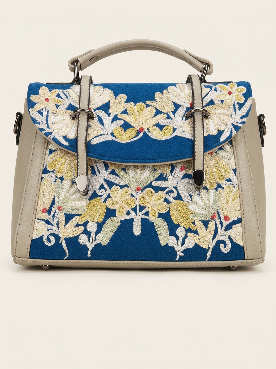 Sac Brodé Bleu Royal