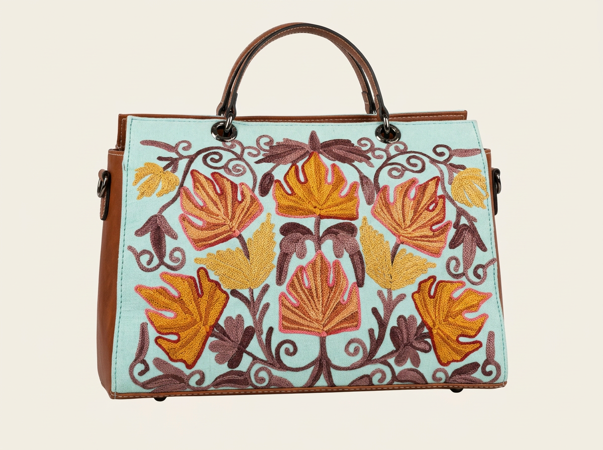 Sac Brodé Fleurs d'Automne