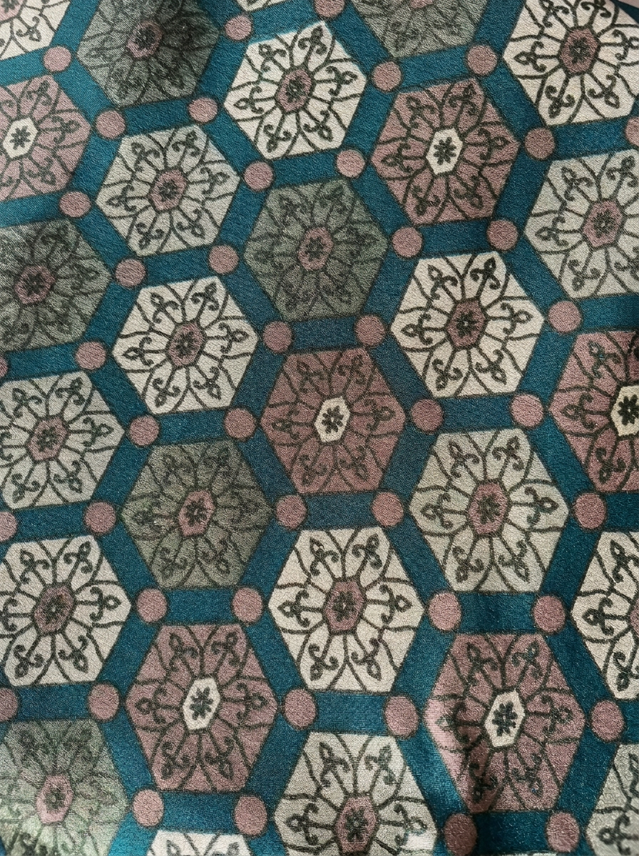 Tissu Imprimé Hexagonal Teal