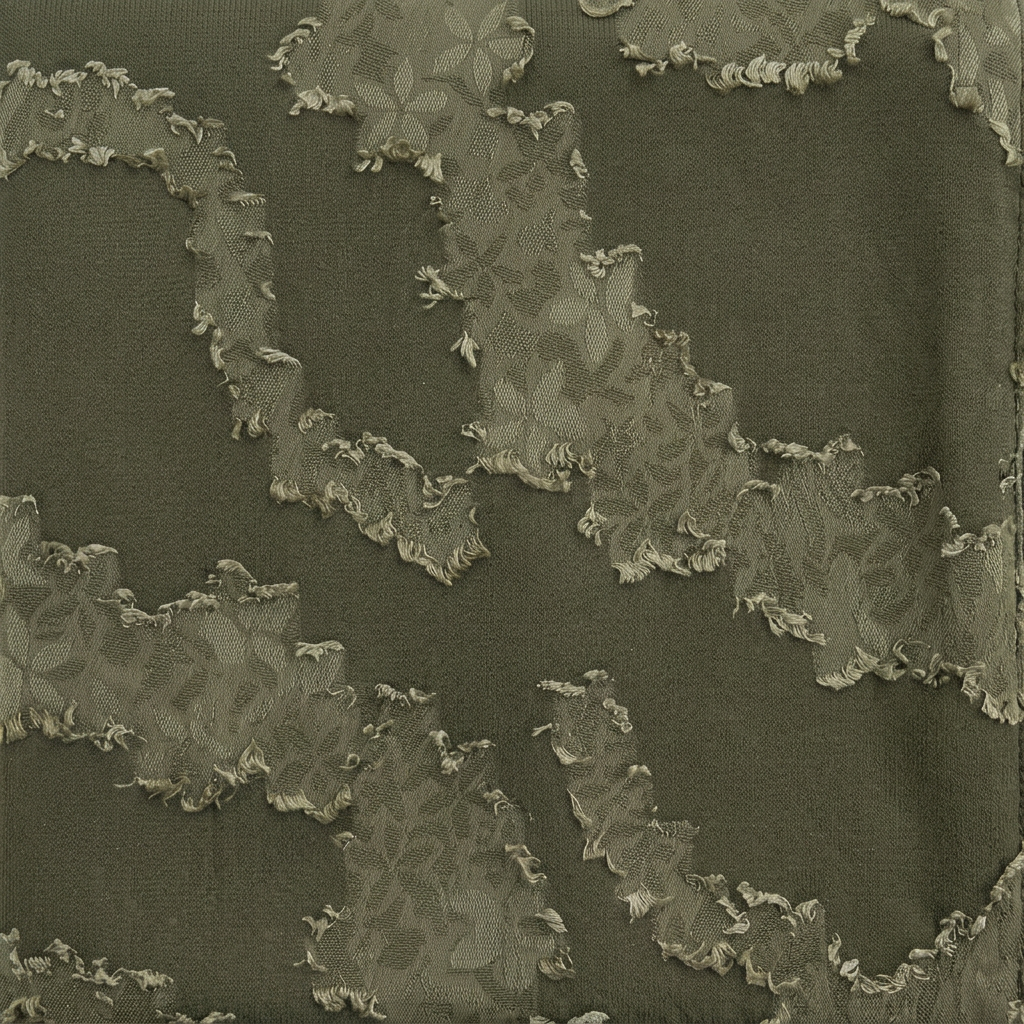 Tissu Kaki Texturé en Relief
